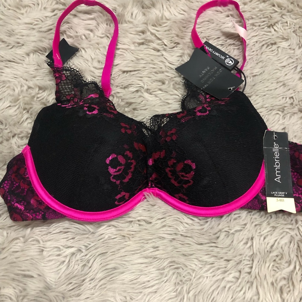 Black and pink bra